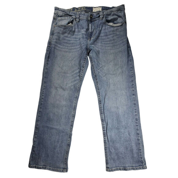 TK Axel Jeans Men Sz 36X30 Blue Denim Stretch Slim Fit Boot Cut Medium Wash READ - Picture 1 of 9